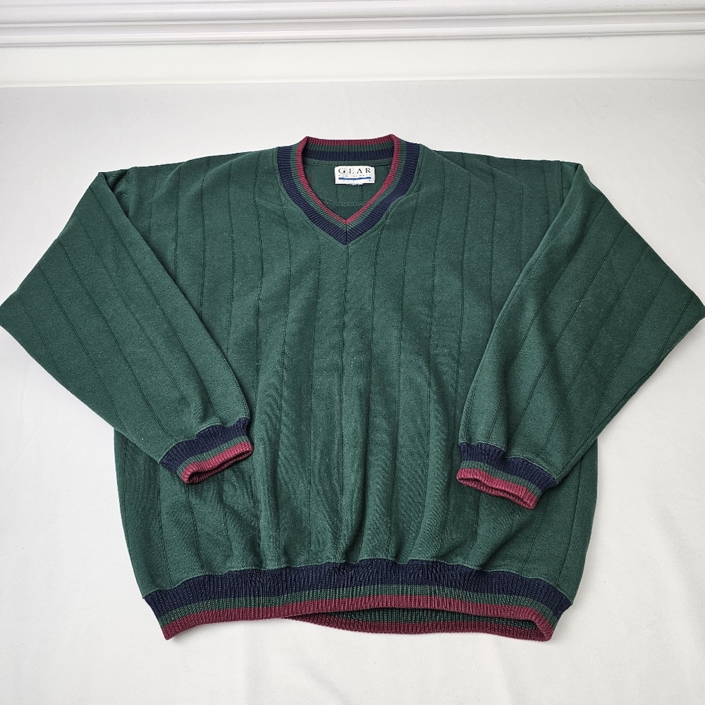 GEAR for sports Green and burgundy striped vintage